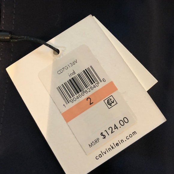 Calvin Klein Navy A-Line Sleeveless Dress - Picture 3 of 3